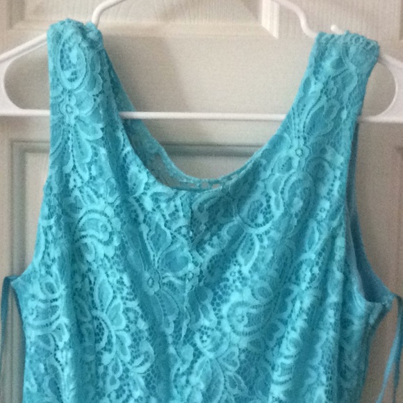 Jodi Kristopher Blue Aqua Lace Dress - Picture 2 of 7